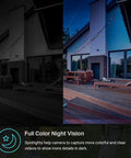 Demonstration of starlight color night vision with 2K Plus Outdoor Wired Security Camera With Person And Motion Detection, 24 Seven Recording, showcasing view of house exterior at night.