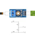 Top Shelf 3 Piece ACS712 Hall Effect Current Sensor Plus DC Voltage Tester Module Bundle For Arduino And Raspberry Pi Badass Projects With Legit 30 Amp Readings And Zero Hassle voltage sensor showing pin connections and schematic.