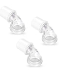 Three Pack Replacement Elbows For Nasal And Pillow CPAP Masks With Connectors One Size Fits All Snug Fit Low Noise Design Durable Elbow Pieces For Nasal Pillow And Full Series CPAP Masks, 3 clear elbows