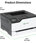 Slick Wireless Color Laser Printer Plus Buttery Smooth Touchscreen Compact Office Workhorse with dimensions 9.6 in x 15.5 in x 16.2 in.