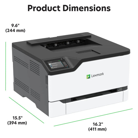 Slick Wireless Color Laser Printer Plus Buttery Smooth Touchscreen Compact Office Workhorse with dimensions 9.6 in x 15.5 in x 16.2 in.