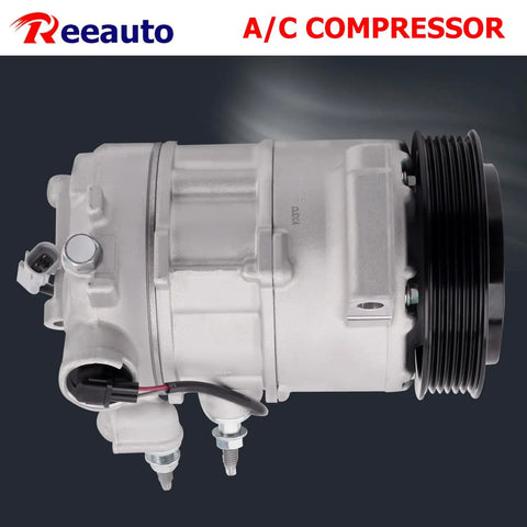Premium Ac Compressor With Integrated Clutch For Jeep Compass Caliber Patriot 2009 To 2017 showing detailed side view with connectors.