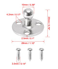 2 Pack 10mm Ball Studs Mounting Brackets For Gas Struts And Shocks With Screws, Round Mounting Brackets