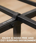 Heavy Duty Full Size Bed Frame With Headboard And Footboard, Rock Solid Steel Wood Hybrid Build with foam padding for a noise-free sleep.