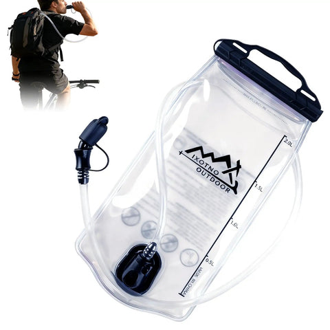 Hydration Bladder With Large Opening No Spill Design, Leak Proof Reservoir And Quick Connect System in use by cyclist