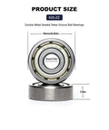 Compact 625-ZZ Double Shielded Ball Bearings 5x16x5 mm size chart with dimensions labeled, chrome steel material displayed.