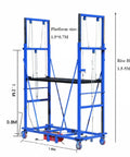Badass Heavy Duty Electric Lift Cart With Wireless Remote Control Zero Sweat 300KG Capacity Adjustable Aerial Work Platform And Scissor Scaffold Table For Garage Hacks And Pro Jobs, with dimensions and rise height.