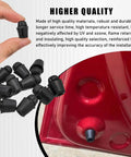 Keep The Dents At Bay With These Heavy Duty Rubber Car Door Overslam Bumper Stopper 10 Pack, black rubber bumper stoppers in hand.