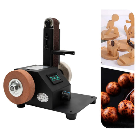 Heavy Hitter Mini Belt Sander With 350W All Copper Motor And 10 Included Abrasive Belts Speed Adjustable Bench Polisher For Knives Wood Metal Acrylic Stone Workshop
