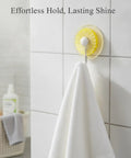 Rock Solid Adhesive Wall Hooks 1 Pack Killer Hold Zero Damage No Drill Installation for hanging a towel on ceramic tile.