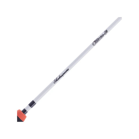 Customize It Spincast Youth Fishing Pole And Reel Combo For Kids, 2 Piece Rod, Size 6 Reel, white rod close-up view