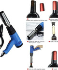 Pro Heat Shrink Gun For Wine Bottle Caps in use, designed for sealing caps safely, adjustable heat from 50 to 550 degrees Celsius.
