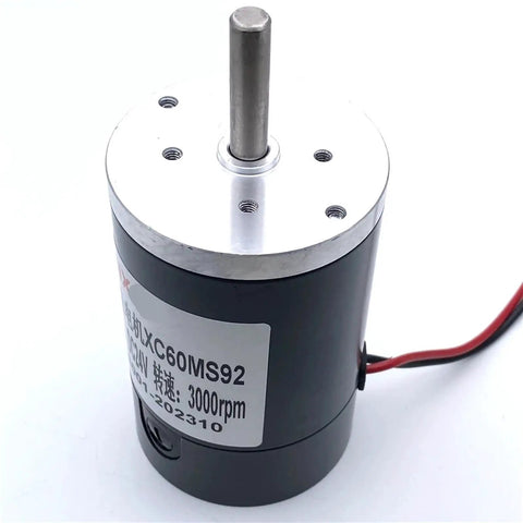 Cool 60Mm DC Motor With Solid 8Mm Shaft Runs Smooth At 12V Or 24V with 3000rpm speed for robotics and automated doors.