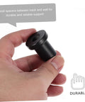 Hand holding single carbon steel track spacer from Four Piece Carbon Steel Track Spacers For Sliding Barn Doors Replacement Hardware Kit No Fuss Install Built To Last Compatible With Flat Track Systems Sturdy Connectors For Easy Wall Mount And Smooth Door Alignment.