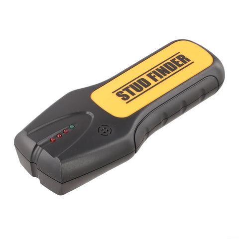 Wall For Stud Finder Sensor With Backlight Display For Wood Center Metal AC shown in black and yellow design with LED indicators.
