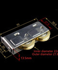 Heavy Duty Sliding Door Rollers And Glide Like Butter Window Pulleys Made From Durable Stainless Steel With Copper Double Wheel Track Hardware for precise measurements.