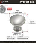 10 Pack Brushed Nickel Cabinet Knobs Single Hole For Kitchen Easy Install with size details
