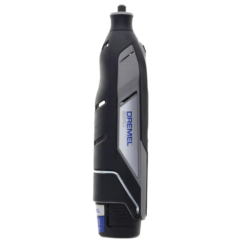 Certified Renewed 12 Volt Cordless Rotary Tool Kit Featuring Variable Speed And Long Lasting Lithium Ion Battery side view with ergonomic grip.