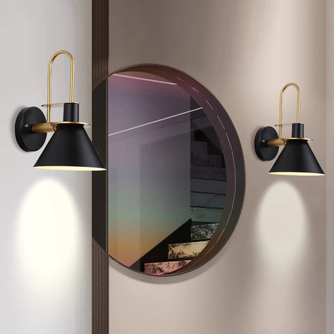 Farmhouse Gooseneck Black Wall Sconce Industrial Rustic Vanity Light For Barn Porch Bedroom Living Room Classic Barn Vibe Lighting Fixture With Matte Black Finish And Durable Metal Construction