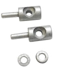 Premium Aluminum Hinge Pin Kit 3/8 Inch Diameter For Continuous Hinge Framed Shower Doors Slick Replacement Fixture With Mounting Washers, includes two hinge pins and washers.