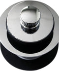 Heavy Duty Polished Chrome Tub Drain Plug Pull Style Bathtub Stopper With Smooth Coarse Threading Push To Close Rock Solid Bathroom Fixture