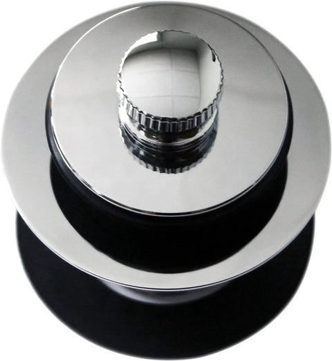 Heavy Duty Polished Chrome Tub Drain Plug Pull Style Bathtub Stopper With Smooth Coarse Threading Push To Close Rock Solid Bathroom Fixture