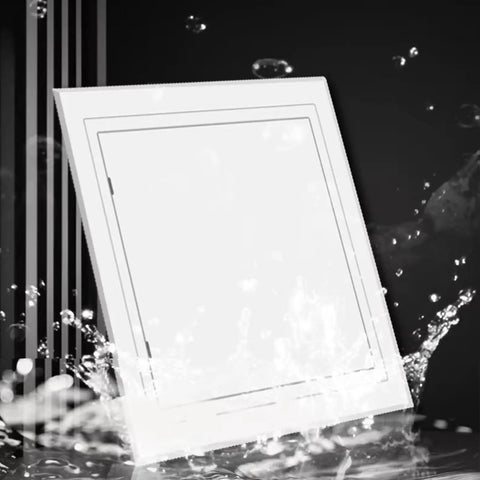 Sleek Abs Plastic Wall Access Panel With Rock Solid Self Adhesive Backing, shown in water, ideal for hiding wire messes.