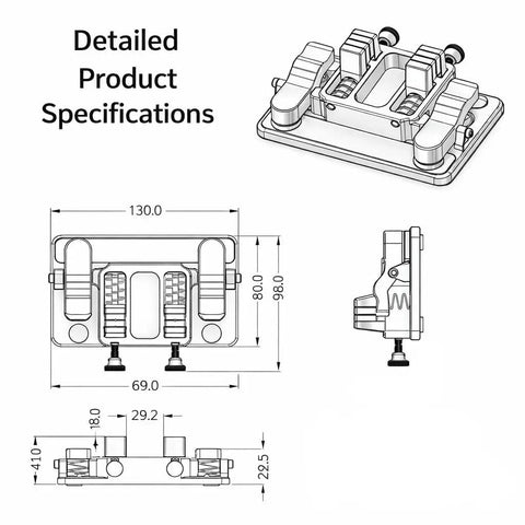 Technical drawing of Third Hand Soldering Tool With Heavy Duty Double Jaw Welding Clamp And Aluminum Solder Clamp for PCB use