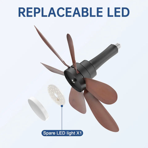 Ceiling Fan With Light Dimmable E26 Socket Dual Function Fan And Light Replaceable LED Board Includes One Spare Bulb