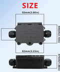 Beefy 2 Way IP68 Waterproof Junction Box For Outdoor Electrical Enclosures, Clamshell Style Underground Box With Airtight Plastic Case And Screw Terminal Block, Weatherproof, Max Inner Diameter 12mm, 93mm size