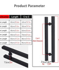 Gold Square Sliding Barn Door Handle For Front And Glass Doors Dope Push Pull Door Pulls For Hotels And Offices Heavy Duty Door Hardware 12mm Thick Panels Easy Install Available In 80cm 120cm And 90cm Lengths, shown in various sizes with specifications in English and Chinese.
