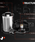 Rear Parking Brake Actuator Motor For Tesla Model 3 And Model Y Rwd 2017 To 2023 Replacement showing motor, housing, gearboxes and connector.