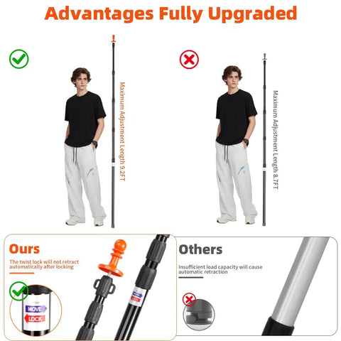 Comparison of Heavy Duty Telescoping Tarp Poles Set Of Four Four Section Adjustable From 3.1 Ft To 9.2 Ft Aviation Aluminum length and features
