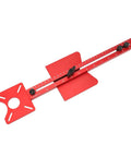 Rock Solid Heavy Duty 4 In 1 Aluminum Router Jig Kit With Quick Assembly Backer Bracket For Circle Cutting Groove Milling Edge Trimming Modular Woodworking Tool, red aluminum design with precision markings.
