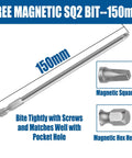Exterior Pocket Hole Screws 1-1/4 Inch, 70 Pc Size 8 Coarse Thread set with 150mm magnetic square drive bit.