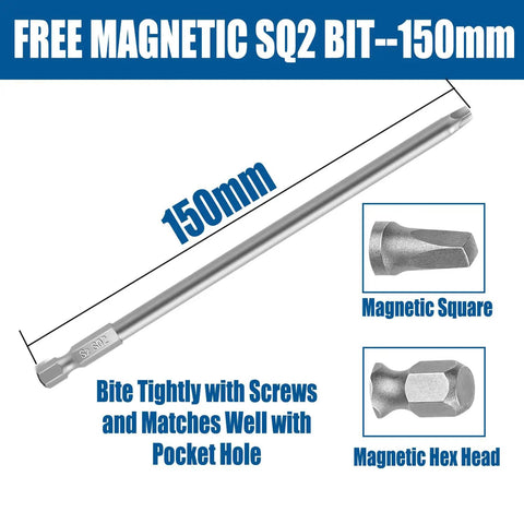 Exterior Pocket Hole Screws 1-1/4 Inch, 70 Pc Size 8 Coarse Thread set with 150mm magnetic square drive bit.