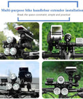 7.9 Inch Bike Handlebar Extender Aluminum Alloy Extension Mount for Accessories with dual mount for lights and devices