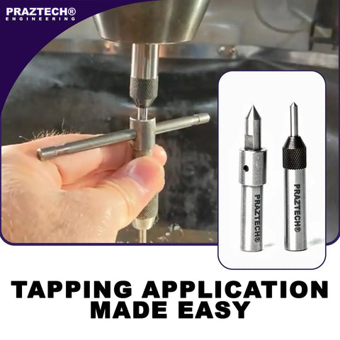 Set Of 2 Spring Center Tap Guide Tools For Nailing Tap Alignment In Lathe, Mill And Jig Bore Machines, in use on metal