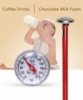 Instant Read 1 Inch Dial Thermometer For Coffee Nerds, Coffee Drinks And Milk Foam, Stainless Steel And Easy To Clean, Ranges From 0 To 220 Fahrenheit, Fast Accurate Read For Home Barista Use, 1.06-inch dial