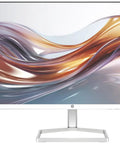 Front view of 24 Inch IPS FHD Monitor Workhorse With Built In Speakers Anti Glare Flicker Free 300 Nits HDMI And VGA No Vesa Mount Tilt Adjustable From Minus Five To Plus Twenty Five Degrees White Silver With DKZ USB Hub Port Expander