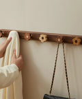 Dang Cute Flower Peg Wall Mount Coat Rack For Kids Crafted From Solid Walnut Wood Storage with flower hooks for quick hanging.