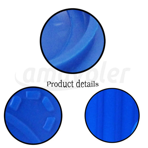 Detailed view of the Windshield Washer Fluid Reservoir Cap Replacement For Volkswagen Golf Jetta Passat And Audi A4 A6 Q7 1K0955455, blue plastic.