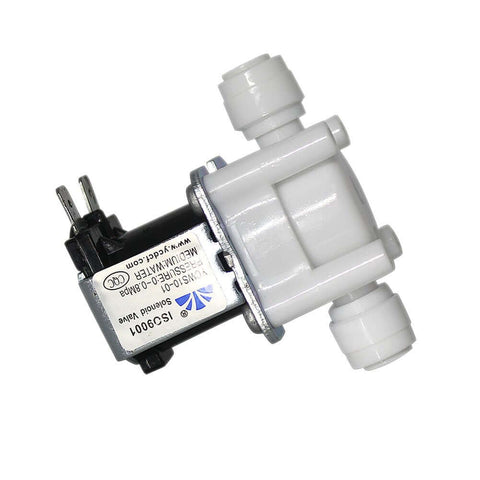 AC 110V Inlet Water Solenoid Valve One Quarter Inch Quick Connect Normally Closed High Pressure Electric Valve For RO Systems Water Dispenser Purifier Plug And Play Easy Install Replacement Part