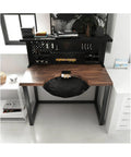 Heavy Duty Wood Workbench Real Deal Workstation Solid Timber Bench with pegboard tools organized on top.