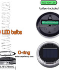 Solar Mason Jar Lights 12 Pack With 30 LED Fairy Firefly Jar Lids String Lights showing lid details and battery included
