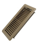 Built Tough Heavy Duty 4 By 10 Floor Register in brown steel with easy adjust air supply lever, top angle view