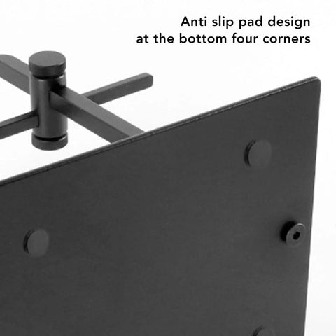 Close-up of Top Shelf Pour Over Coffee Stand And Heavy Duty Aluminum Dripper Holder with anti-slip pads on corners.