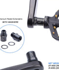 Titanium Bike Pedal Extenders 16mm and 20mm With Washers For Nine Sixteenth Inch Threaded Pedals Boost Comfort On MTB BMX Road