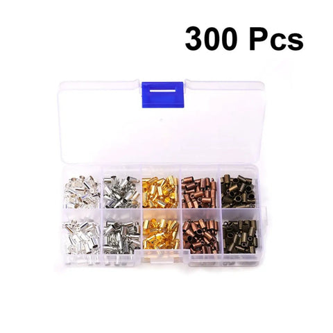 Awesome Healifty 300Pcs 4Mm Plastic Cord End Caps For Satin Cord And Lace. Super Sturdy Jewelry Findings To Make Killer Bracelets Earrings And Tassels. The Ultimate DIY Jewelry Accessory Kit With Glue-In Tips That Look Totally Pro And Ready To Fly Off. 300 pcs assorted plastic cord end caps in a storage box
