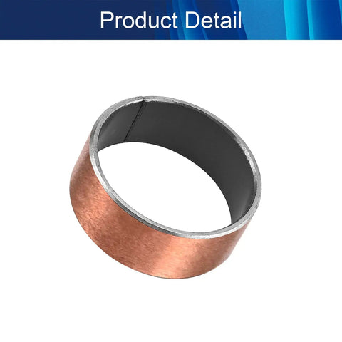 Heavy Duty Oilless Bushing 45mm Bore 50mm Outer Diameter 20mm Length Plain Sleeve Bearing with Carbon Steel Base and Bronze Sintered Coating, showing side view.